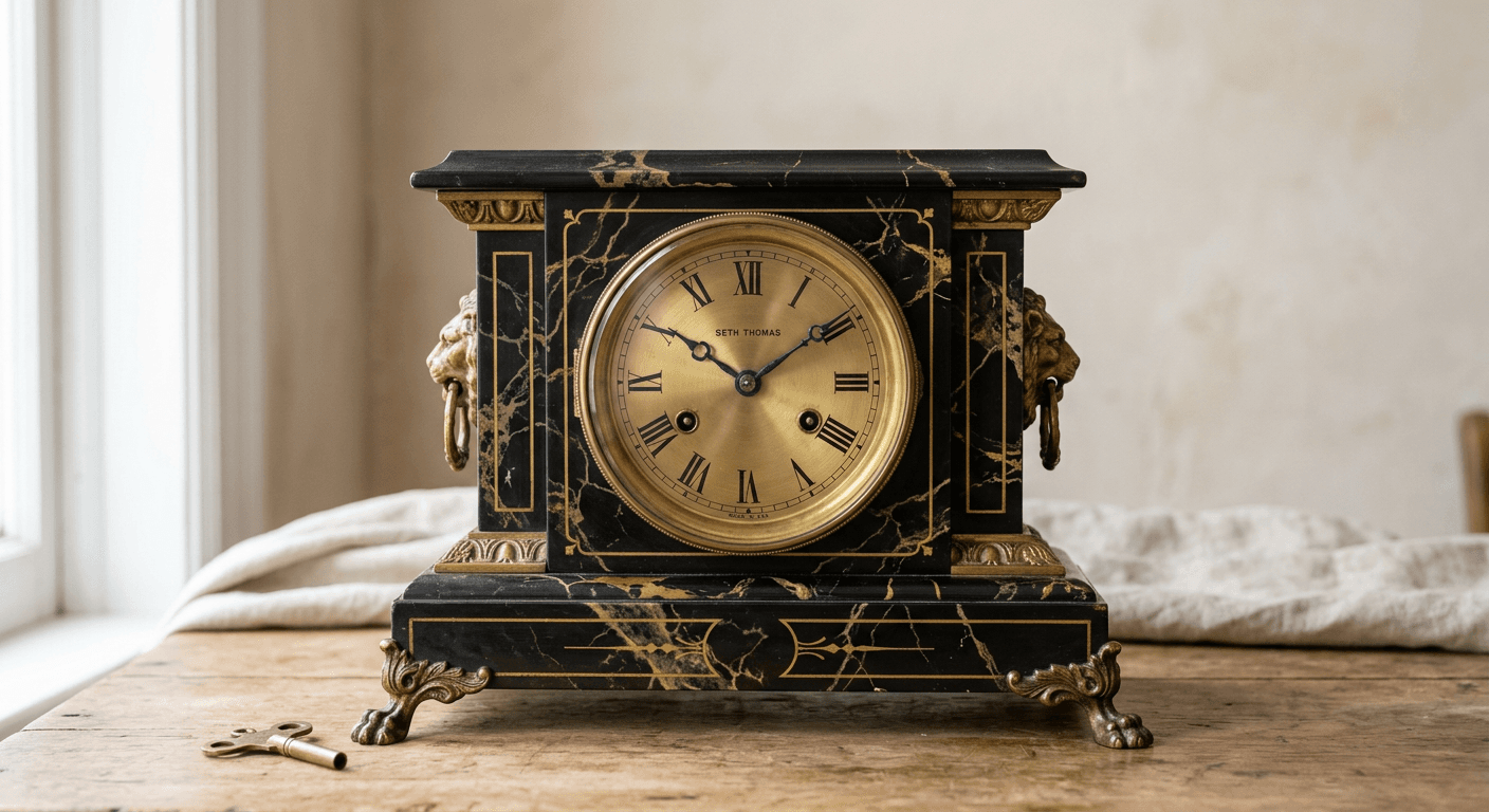 Seth Thomas Mantel Clock — Adamantine, c. 1900 — photo 1 of 3