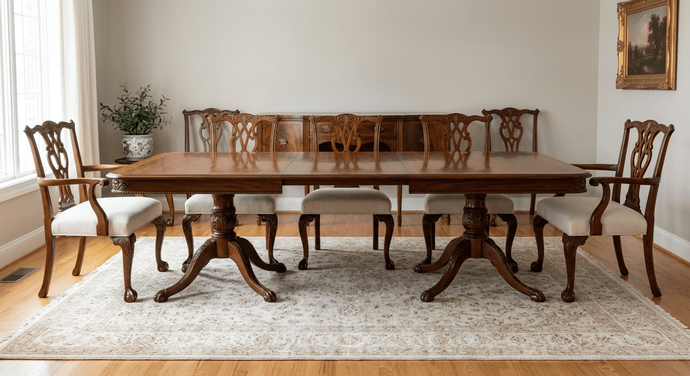 Chippendale Dining Set — Table with 8 Chairs — photo 1 of 3